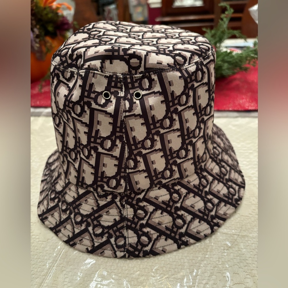 Dior Beige and Black Monogram Teddy-D Bucket Hat